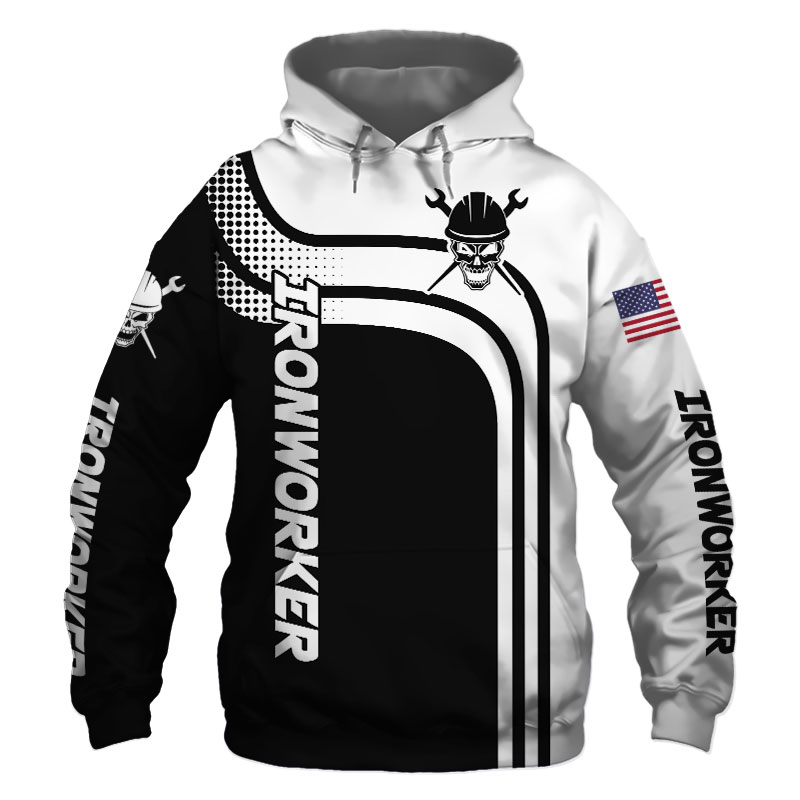 Ironworker Black US Flag 3D Printed Hoodie/Zipper Hoodie - e79c809618d7 Ironworker Black US Flag 3D Printed Hoodie/Zipper Hoodie - e79c809618d7