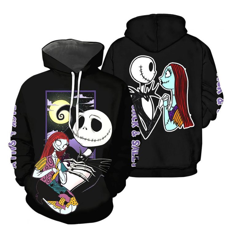 Jack Skellington And Sally Lovely 3D Printed Hoodie/Zipper Hoodie - ad0b74401d4e Jack Skellington And Sally Lovely 3D Printed Hoodie/Zipper Hoodie - ad0b74401d4e