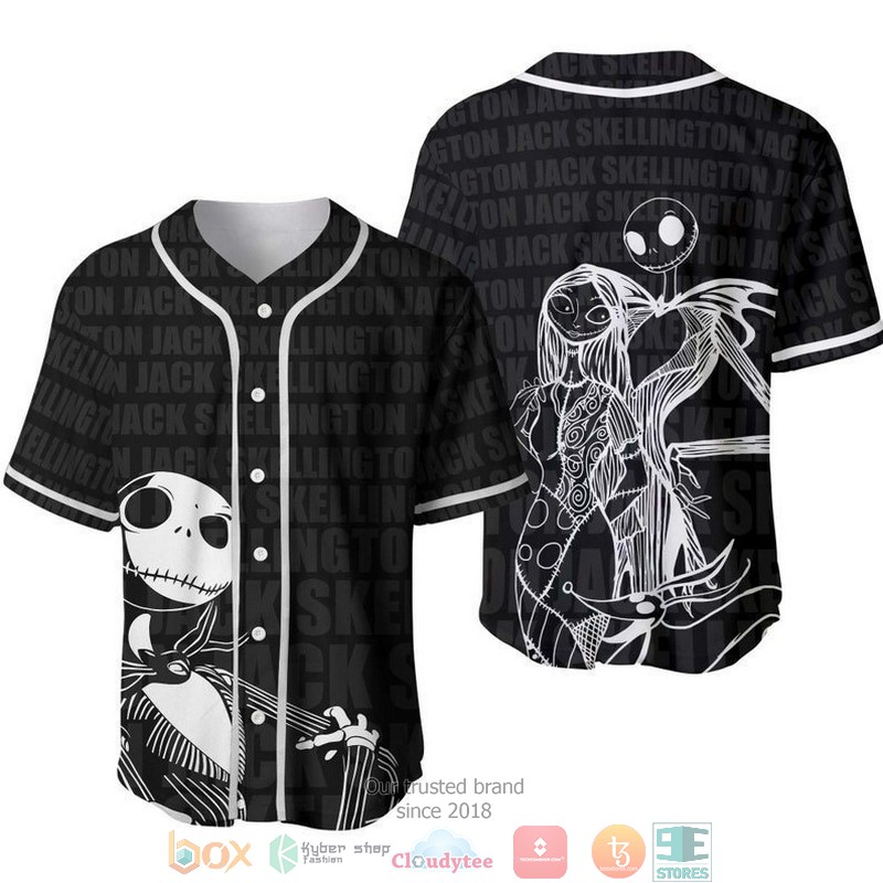 Jack Skellington Black Baseball Jersey Jack Skellington Black Baseball Jersey