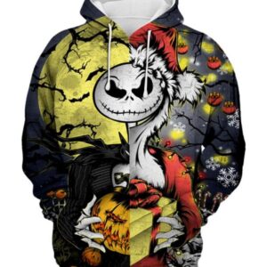 Jack Skellington Christmas Santa 3D Printed Hoodie/Zipper Hoodie - aed20afdc8eb