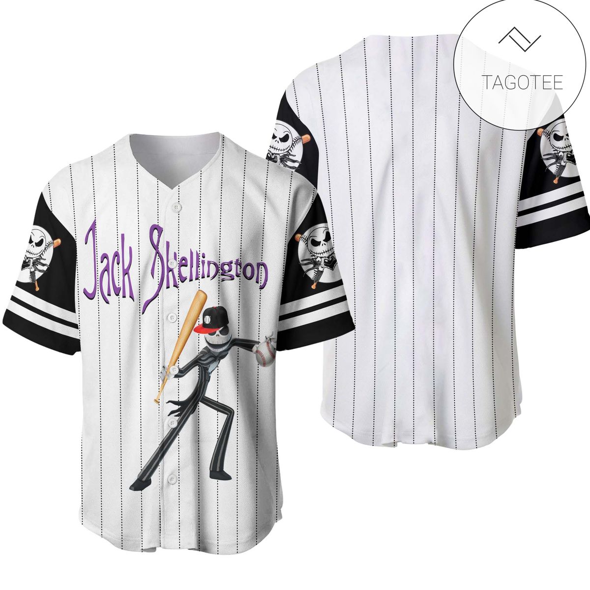 Jack Skellington Disney Gift Baseball Jersey- Tagotee Jack Skellington Disney Gift Baseball Jersey- Tagotee