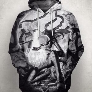 Jack Skellington Fox Dirt Bike Flame Pullover And Zippered Hoodies Custom 3D Graphic Printed 3D Hoodie All Over Print Hoodie For Men For Women - 87232b977b9a