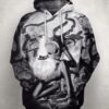 Jack Skellington Fox Racing Horror Halloween Pullover And Zippered Hoodies Custom 3D Graphic Printed 3D Hoodie All Over Print Hoodie For Men For Women - e8879809b5a4