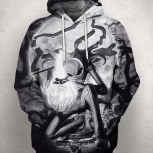 Jack Skellington Fox Racing Horror Halloween Pullover And Zippered Hoodies Custom 3D Graphic Printed 3D Hoodie All Over Print Hoodie For Men For Women - e8879809b5a4