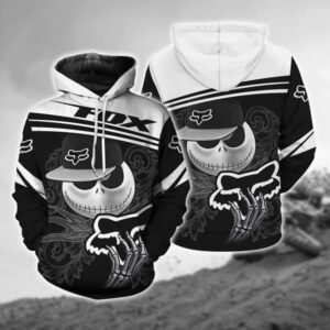 Jack Skellington Love Fox Racing Dirt Bike Motorcross 3D Printed Hoodie/Zipper Hoodie - 224a76016894