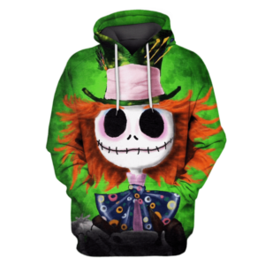 Jack Skellington Mad Hatter 3D Printed Hoodie/Zipper Hoodie - b8a590f02bf3