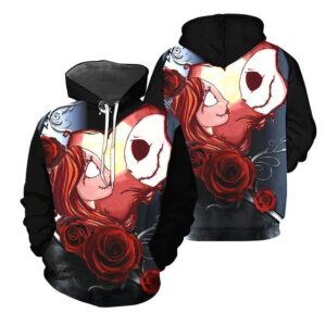 Jack Skellington Sally Romance Art 3D Printed Hoodie/Zipper Hoodie - a25413f97662