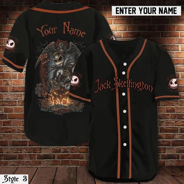 Jack Skellington The Nightmare Before Christmas Custom Name Baseball Jersey Jack Skellington The Nightmare Before Christmas Custom Name Baseball Jersey