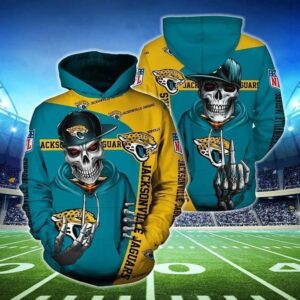 Jacksonville Jaguars Hip Hop Skull 3D Hoodie All Over Print - c59bf76ed4b1