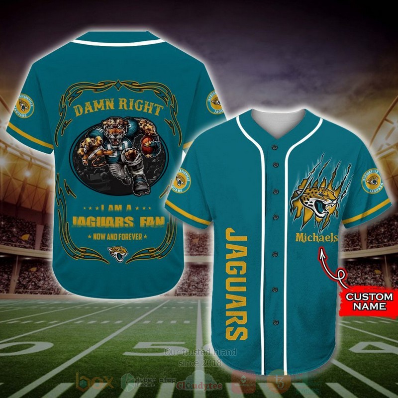 Jacksonville Jaguars Mascot Nfl Custom Name Baseball Jersey Jacksonville Jaguars Mascot Nfl Custom Name Baseball Jersey