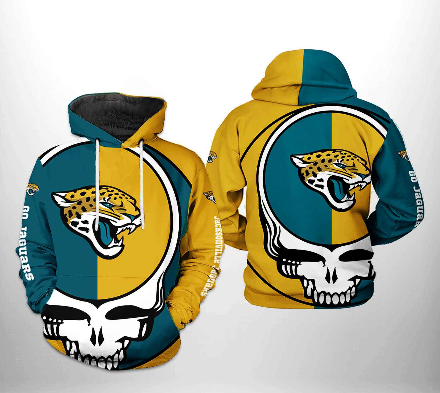 Jacksonville Jaguars NFL Grateful Dead 3D Printed Hoodie/Zipper Hoodie - 2590a06500de Jacksonville Jaguars NFL Grateful Dead 3D Printed Hoodie/Zipper Hoodie - 2590a06500de