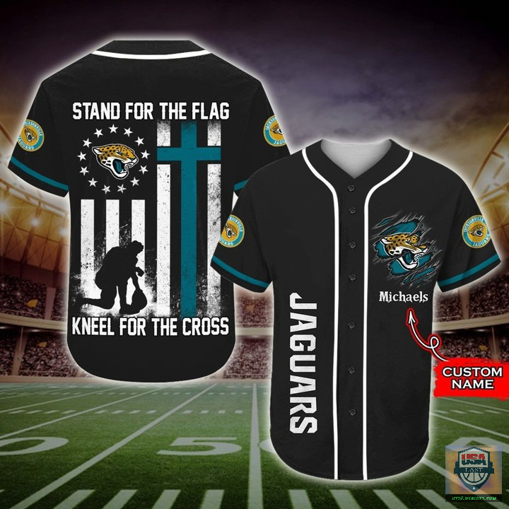 Jacksonville Jaguars Stand For The Flag Kneel For The Cross Baseball Jersey Shirt Jacksonville Jaguars Stand For The Flag Kneel For The Cross Baseball Jersey Shirt