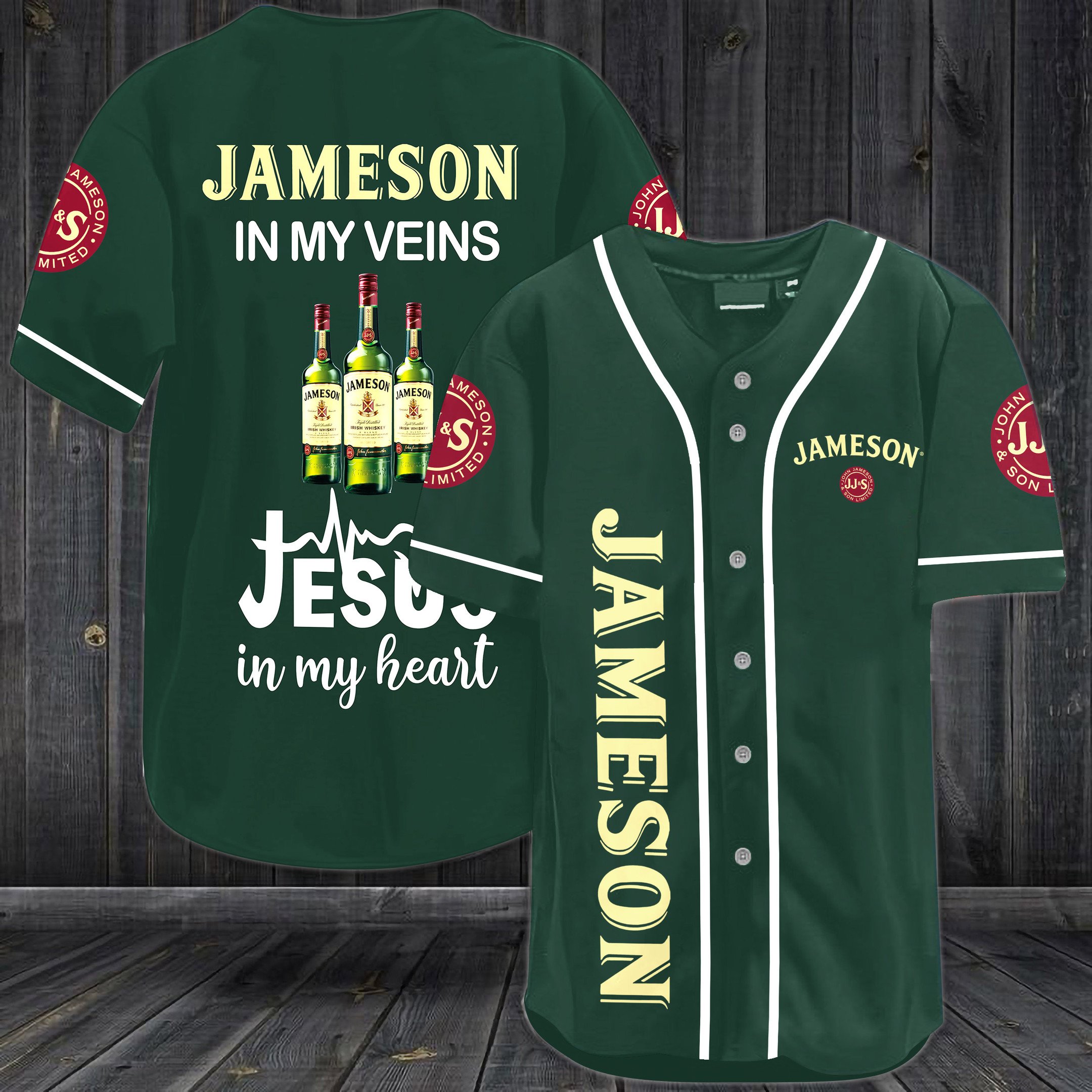 Jameson In My Veins Jesus In My Heart Baseball Jersey Jameson In My Veins Jesus In My Heart Baseball Jersey