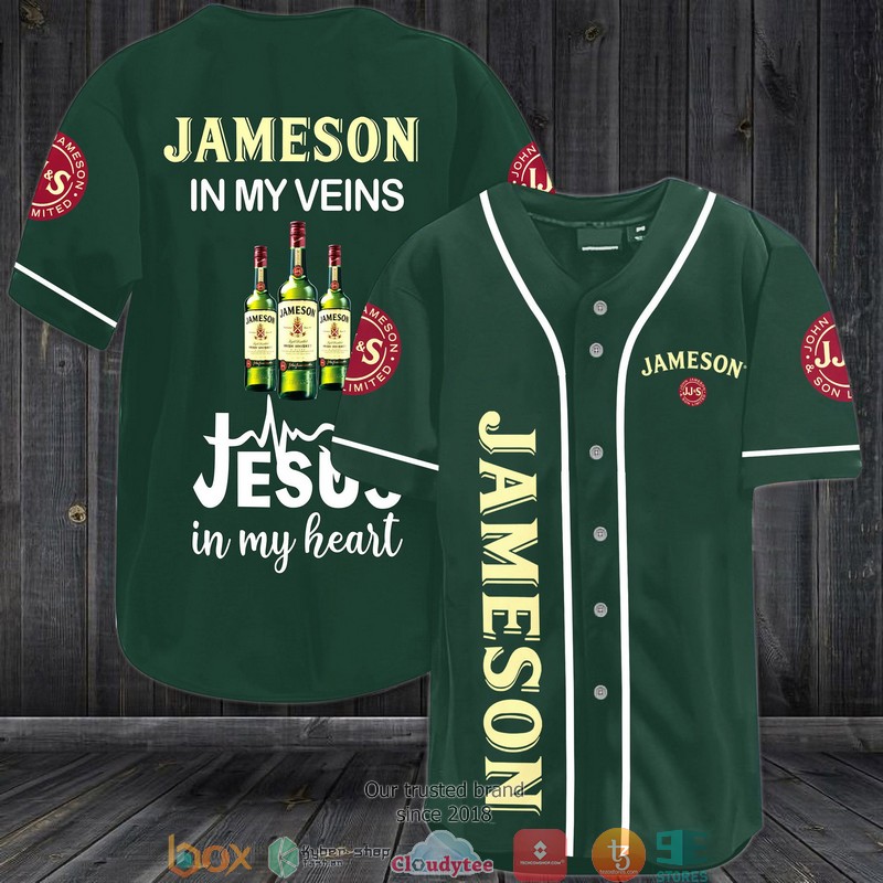 Jameson In My Veins Jesus In My Heart Baseball Jersey Jameson In My Veins Jesus In My Heart Baseball Jersey