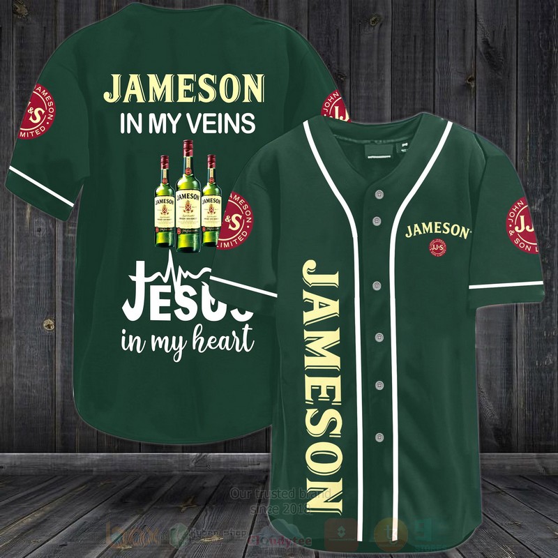 Jameson In My Veins Jesus Is My Heart Baseball Jersey Shirt Jameson In My Veins Jesus Is My Heart Baseball Jersey Shirt