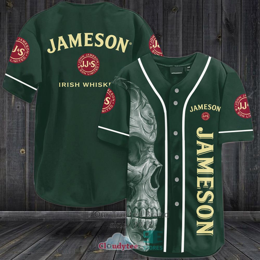 Jameson Irish Whiskey Skull Baseball Jersey Shirt Jameson Irish Whiskey Skull Baseball Jersey Shirt