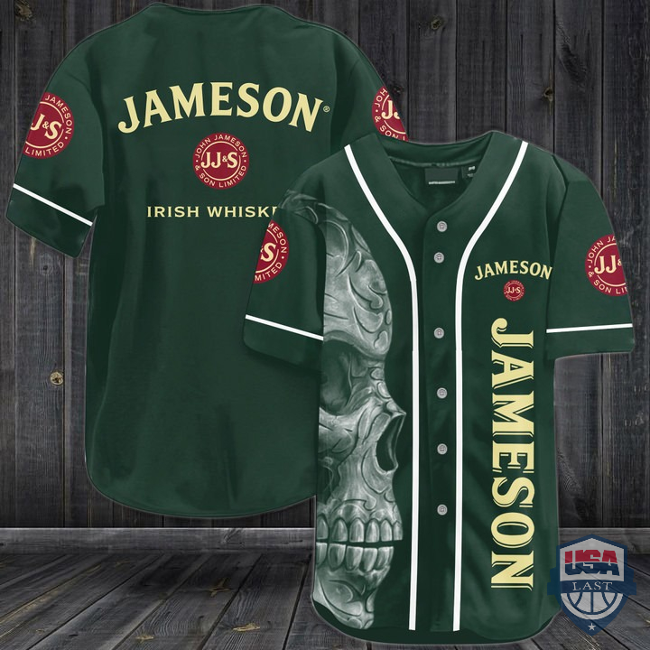 Jameson Irish Whiskey Skull Baseball Jersey Shirt Jameson Irish Whiskey Skull Baseball Jersey Shirt