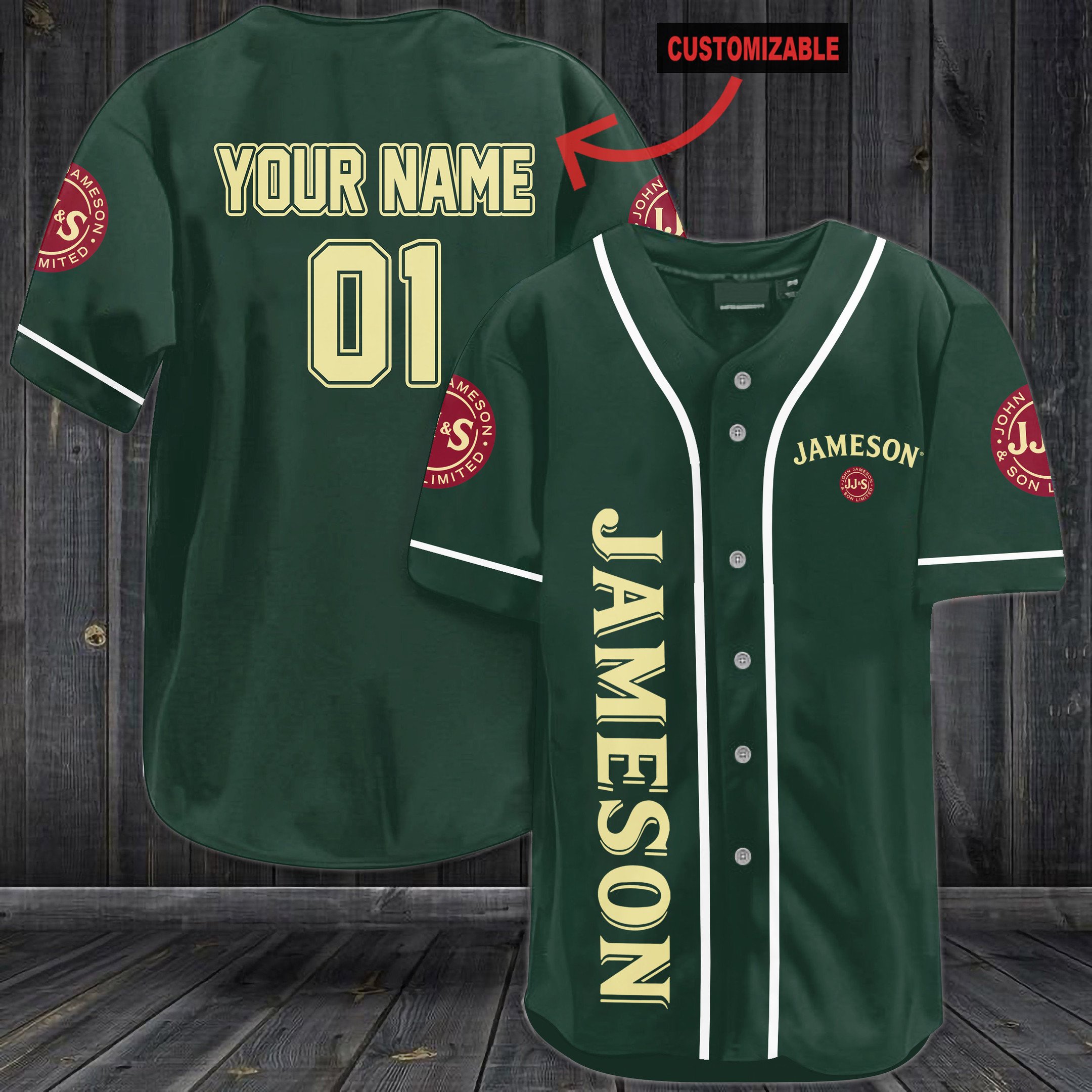Jameson Personalized Baseball Jersey Jameson Personalized Baseball Jersey