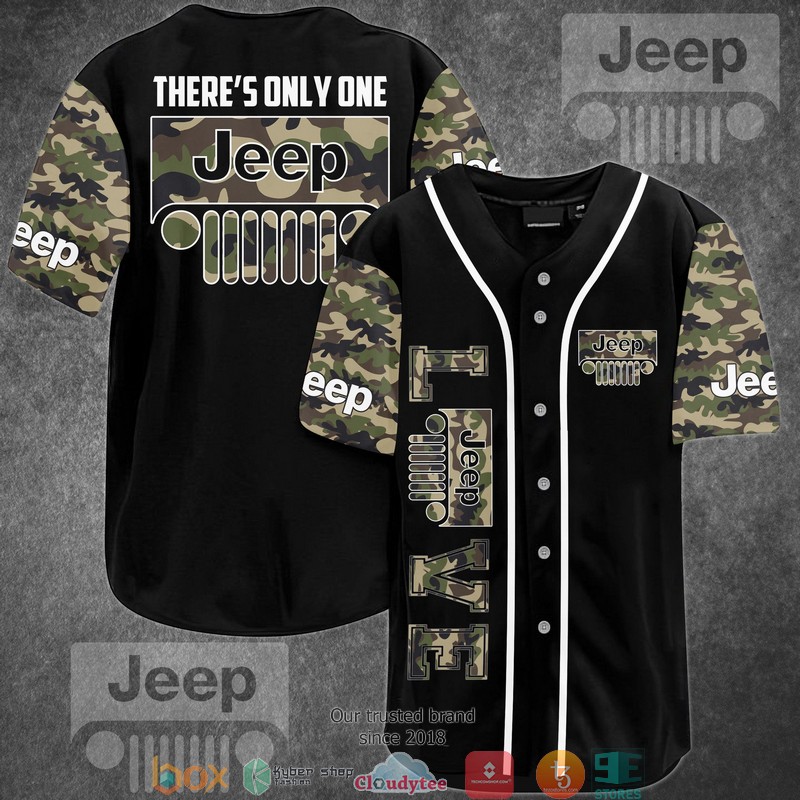 Jeep There’S Only One Jeep Camo Baseball Jersey Jeep There’S Only One Jeep Camo Baseball Jersey