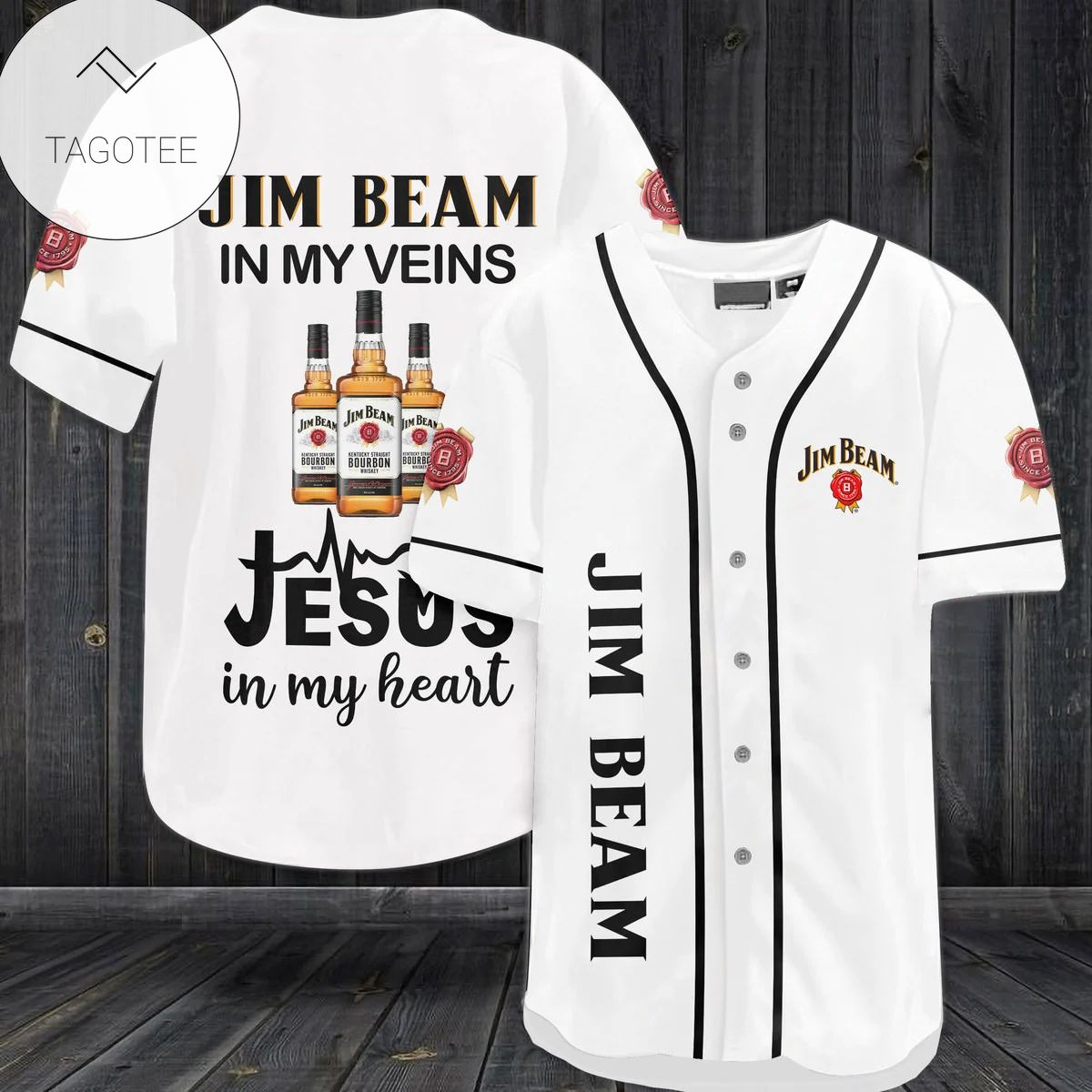 Jim Beam In My Veins Jesus In My Heart Baseball Jersey Shirt Jim Beam In My Veins Jesus In My Heart Baseball Jersey Shirt