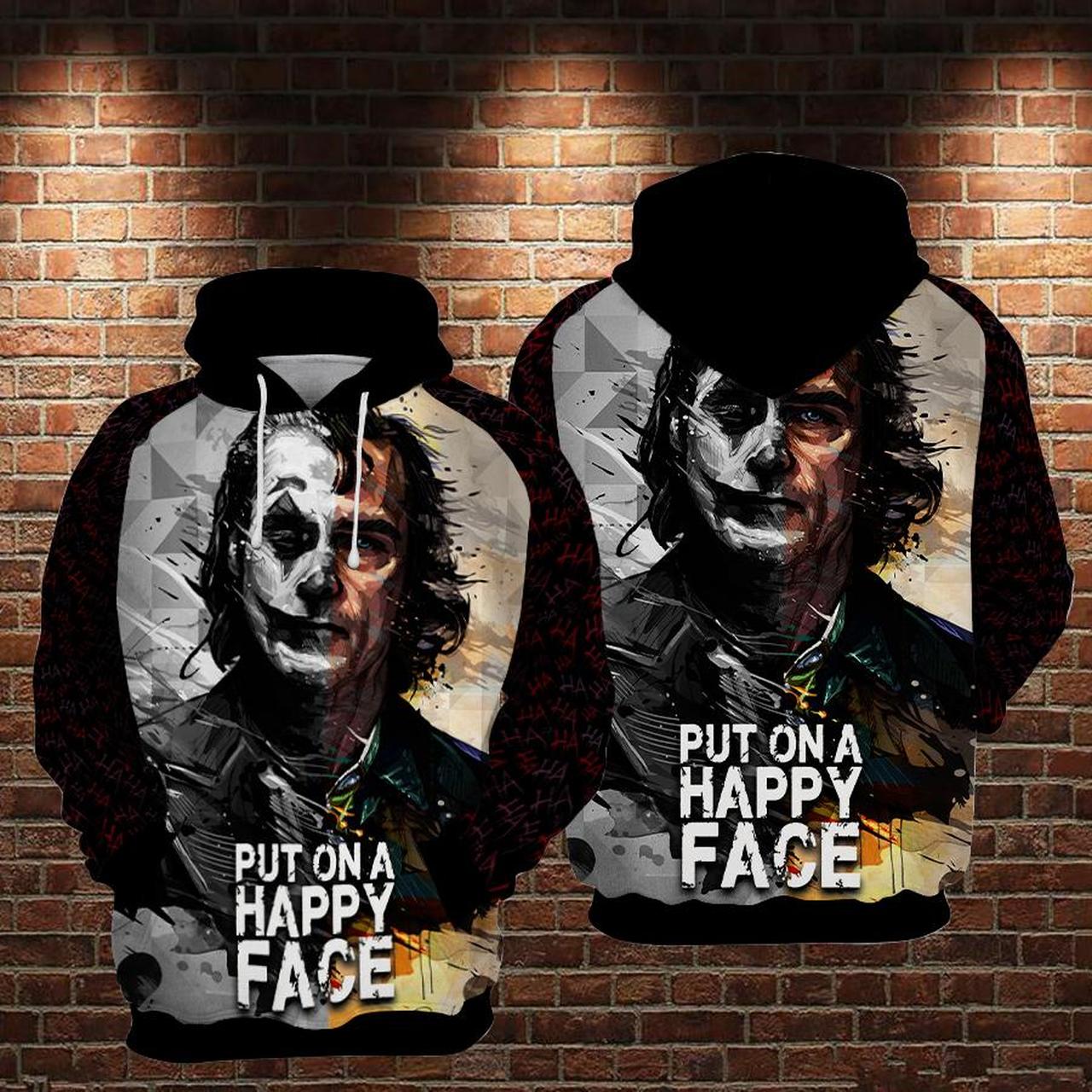 Joker Put On A Happy Face Classic Quote 3D Printed Hoodie/Zipper Hoodie - fa045bc8809f Joker Put On A Happy Face Classic Quote 3D Printed Hoodie/Zipper Hoodie - fa045bc8809f
