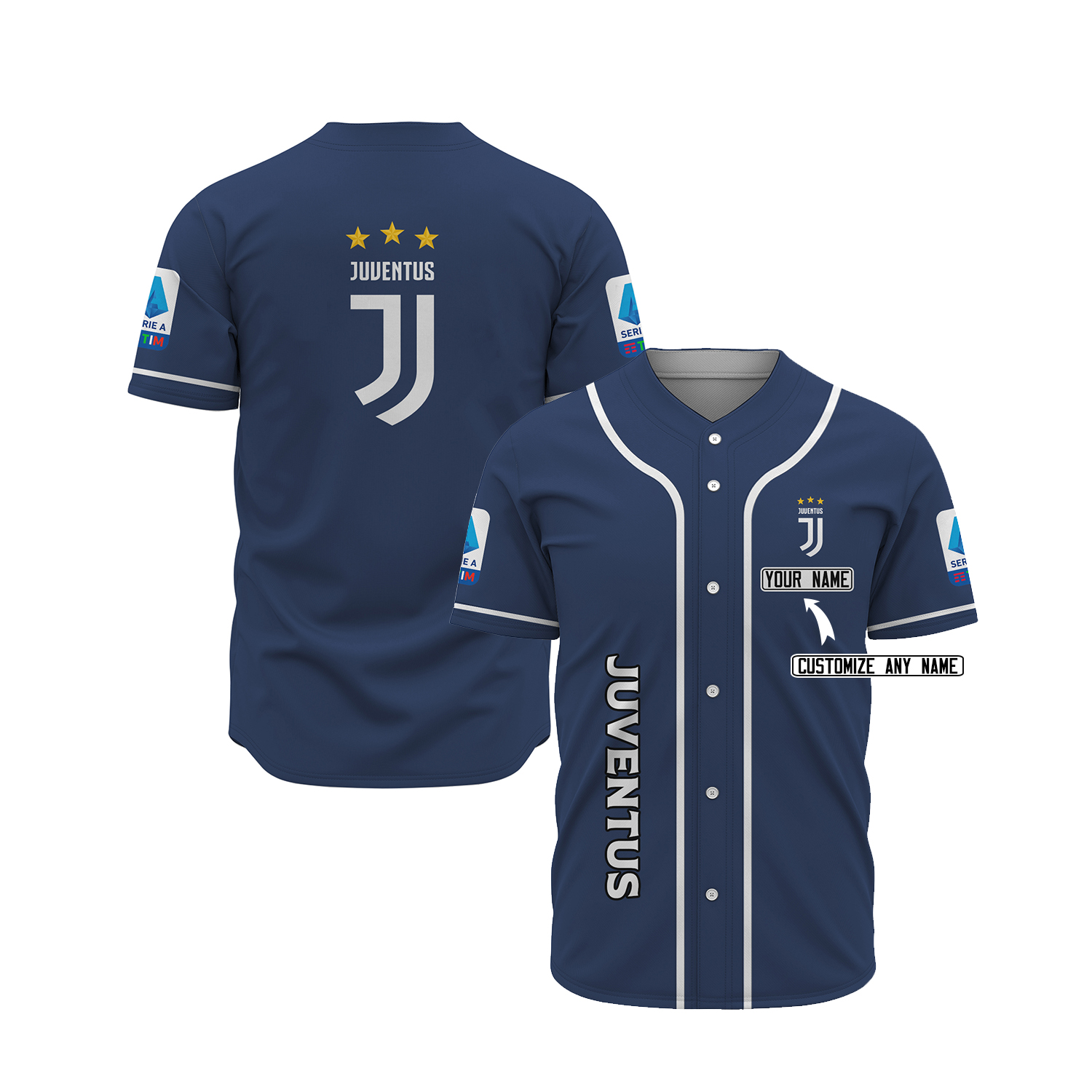 Juventus Custom Name Baseball Jersey Juventus Custom Name Baseball Jersey
