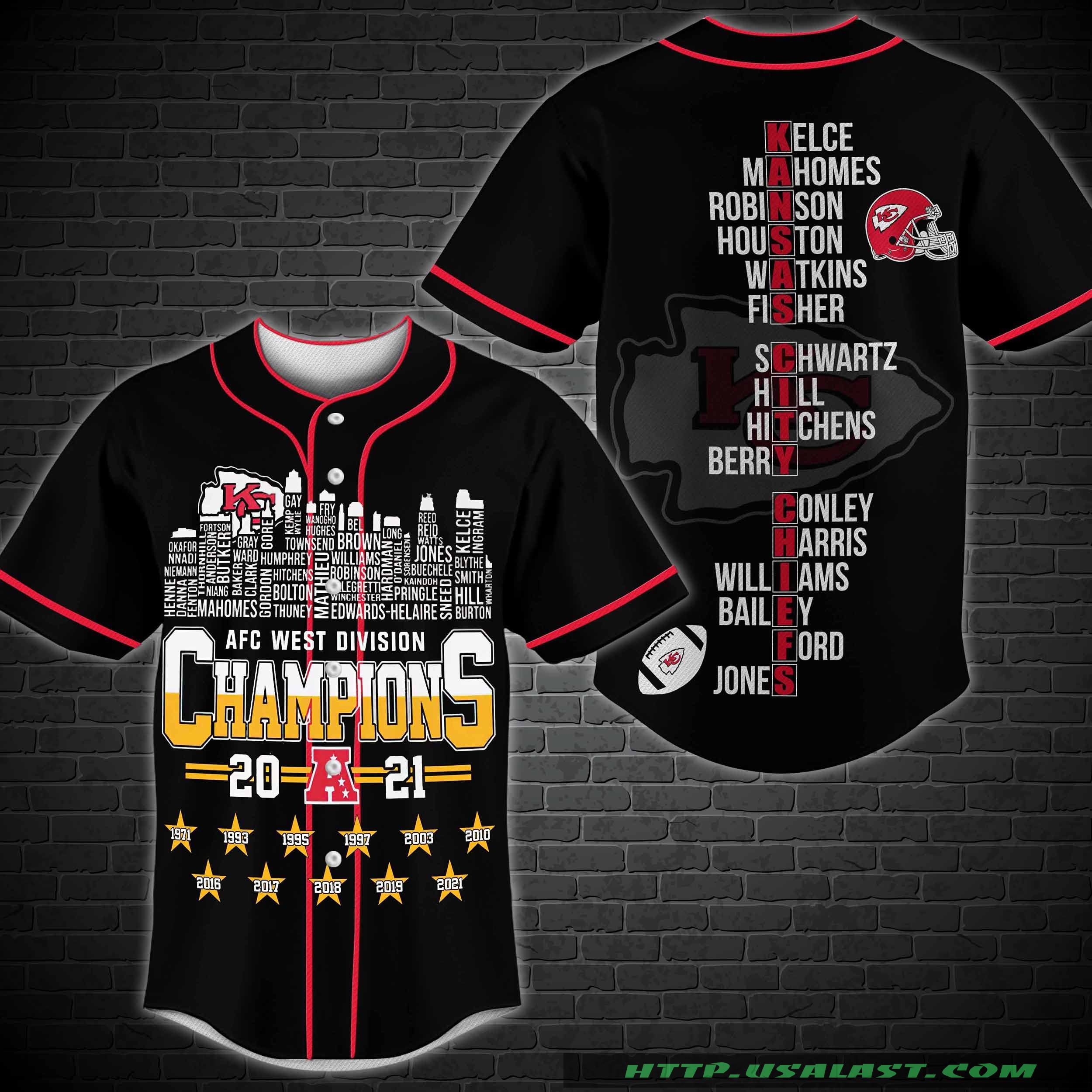 Kansas City Chiefs Afc West Division Champions 2021 Baseball Jersey Shirt Kansas City Chiefs Afc West Division Champions 2021 Baseball Jersey Shirt