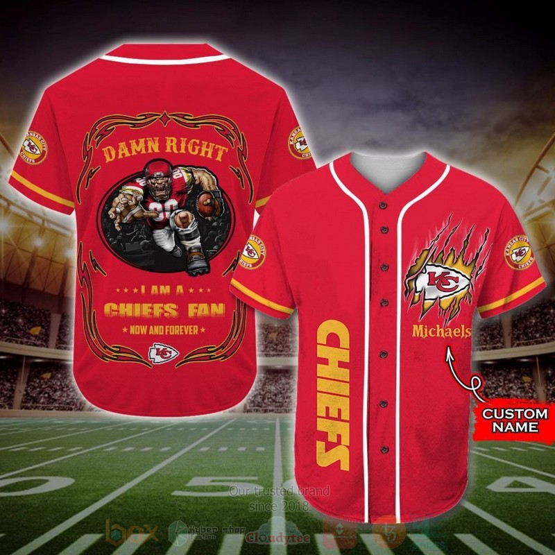 Kansas City Chiefs Mascot Nfl Custom Name Baseball Jersey Kansas City Chiefs Mascot Nfl Custom Name Baseball Jersey