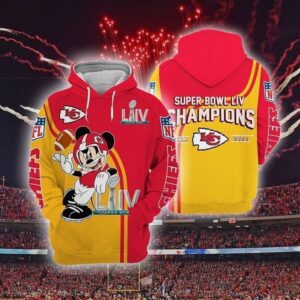 Kansas City Chiefs Mickey Disney Super Bowl Champions Pullover And Zippered Hoodies Custom 3D Graphic Printed 3D Hoodie All Over Print Hoodie For Men For Women - 6041f31060a1