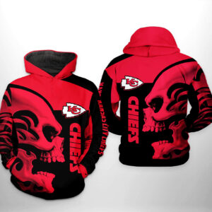 Kansas City Chiefs NFL Skull 3D Printed Hoodie/Zipper Hoodie - f376e6065ee7