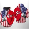 Kansas City Chiefs NFL US Flag Team 3D Printed Hoodie/Zipper Hoodie - f06370f447cd