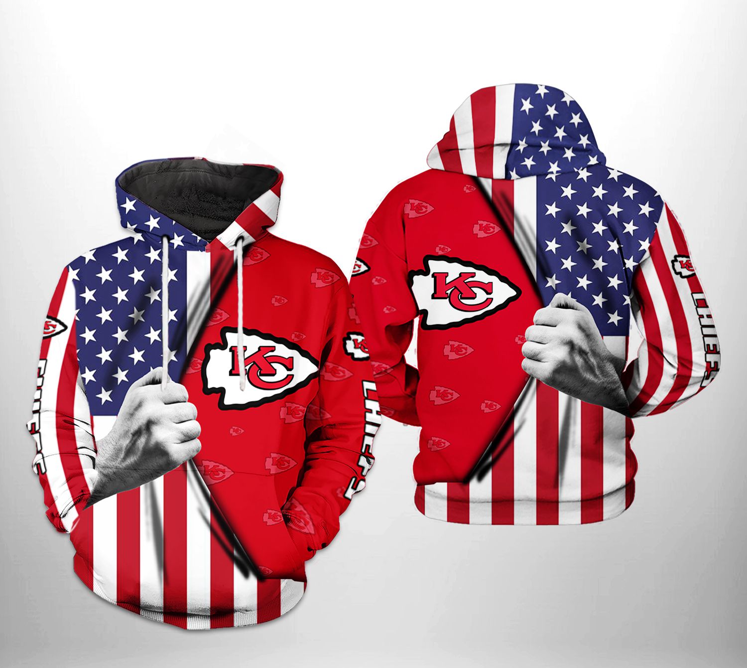 Kansas City Chiefs NFL US Flag Team 3D Printed Hoodie/Zipper Hoodie - f06370f447cd Kansas City Chiefs NFL US Flag Team 3D Printed Hoodie/Zipper Hoodie - f06370f447cd