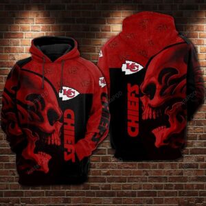 Kansas City Chiefs Nfl Football Skull Black Red 3d Hoodie For Men For Women Kansas City Chiefs All Over Printed Hoodie. Kansas City Chiefs 3d Shirt - 07cb10a88114