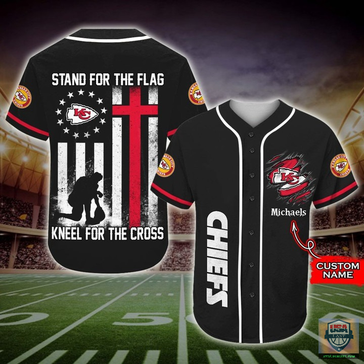 Kansas City Chiefs Stand For The Flag Kneel For The Cross Baseball Jersey Shirt Kansas City Chiefs Stand For The Flag Kneel For The Cross Baseball Jersey Shirt