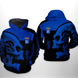Kansas City Royals MLB Skull 3D Printed Hoodie/Zipper Hoodie - 964bb7bb6572