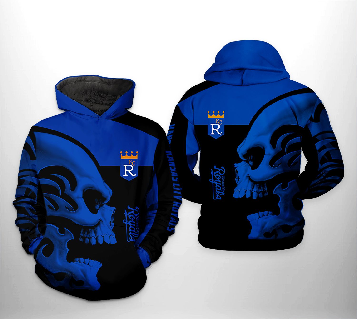 Kansas City Royals MLB Skull 3D Printed Hoodie/Zipper Hoodie - 964bb7bb6572 Kansas City Royals MLB Skull 3D Printed Hoodie/Zipper Hoodie - 964bb7bb6572