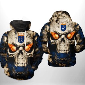 Kansas City Royals MLB Skull 3D Printed Hoodie/Zipper Hoodie - dc87ab7e8d9d