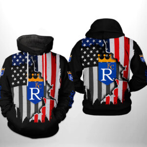 Kansas City Royals MLB US Flag 3D Printed Hoodie/Zipper Hoodie - b6b9c4b2c7ae
