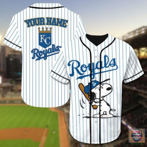 Kansas City Royals Snoopy Custom Name Baseball Jersey