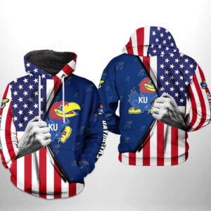 Kansas Jayhawks NCAA US Flag 3D Printed Hoodie/Zipper Hoodie - 317efe194b28