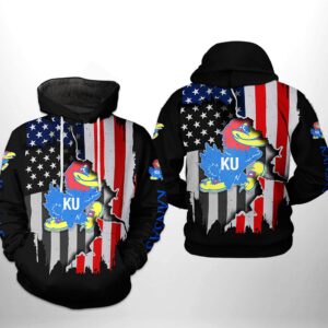 Kansas Jayhawks NCAA US Flag 3D Printed Hoodie/Zipper Hoodie - 3f2a2e8e60e9