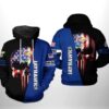 Kansas Jayhawks NCAA US Flag Skull 3D Printed Hoodie/Zipper Hoodie - cb912d97c54f