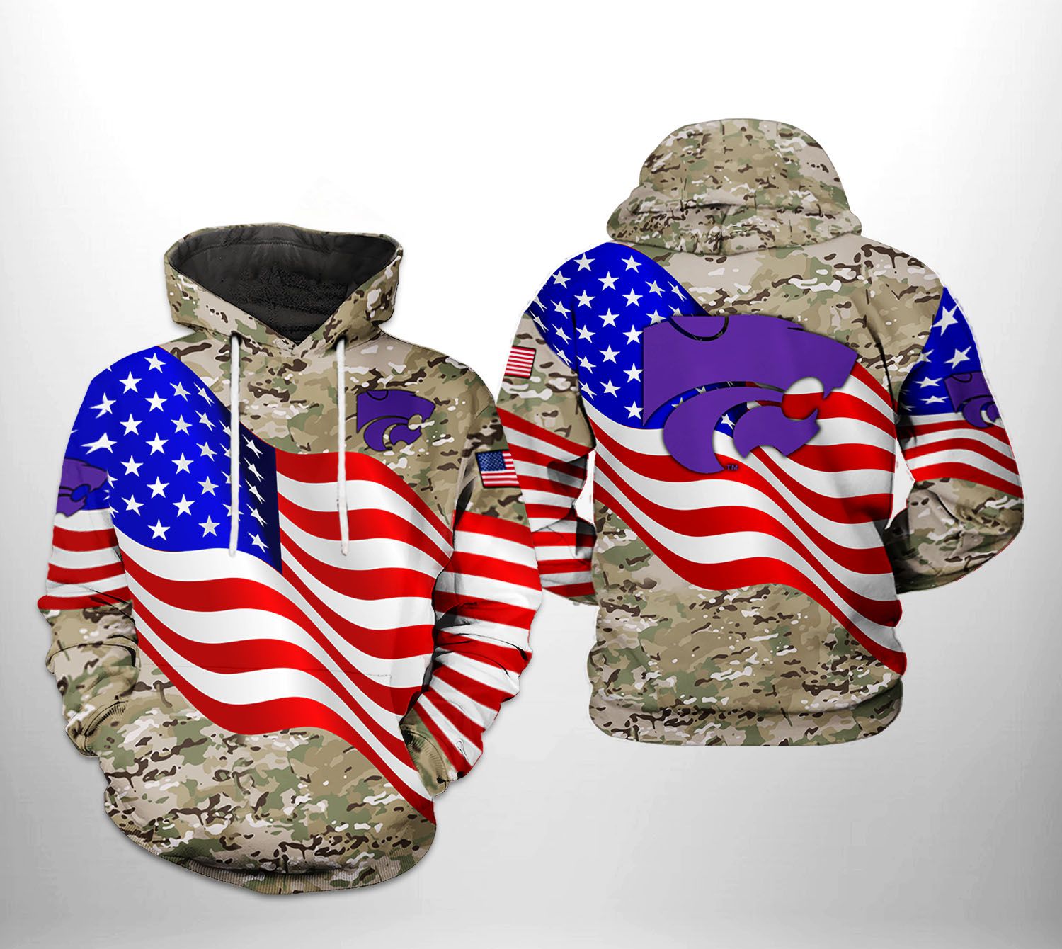 Kansas State Wildcats NCAA US Flag Camo Veteran 3D Printed Hoodie/Zipper Hoodie - 10e05ef823cc Kansas State Wildcats NCAA US Flag Camo Veteran 3D Printed Hoodie/Zipper Hoodie - 10e05ef823cc