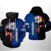 Kent State Golden Flashers NCAA US Flag Skull 3D Printed Hoodie/Zipper Hoodie - 379adba3e215