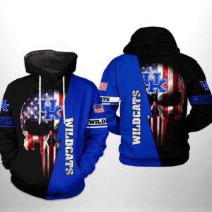 Kentucky Wildcats NCAA US Flag Skull 3D Printed Hoodie/Zipper Hoodie - 515f2e46fb99