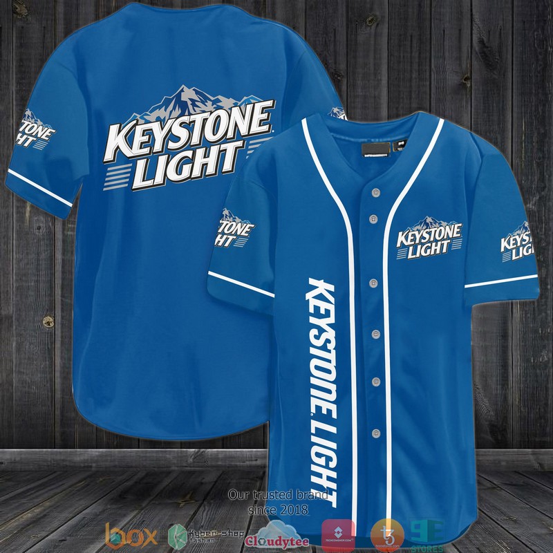 Keystone Light Blue Baseball Jersey Keystone Light Blue Baseball Jersey