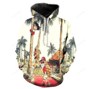 Kid Goku Climbing Tree With Master Roshi Dragon Ball Z Pullover And Zippered Hoodies Custom 3d Graphic Printed 3d Hoodie For Men For Women - 8706c5c58aae