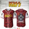 Kiss Band Let Me Go Rock N Roll Red Camo Baseball Jersey
