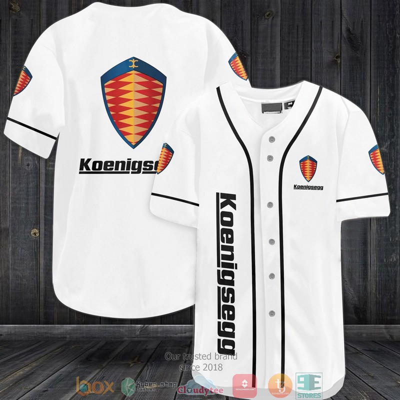 Koenigsegg Automotive Ab White Baseball Jersey Koenigsegg Automotive Ab White Baseball Jersey