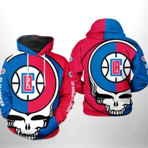 LA Clippers NBA Grateful Dead 3D Printed Hoodie/Zipper Hoodie - 78857f7785ef